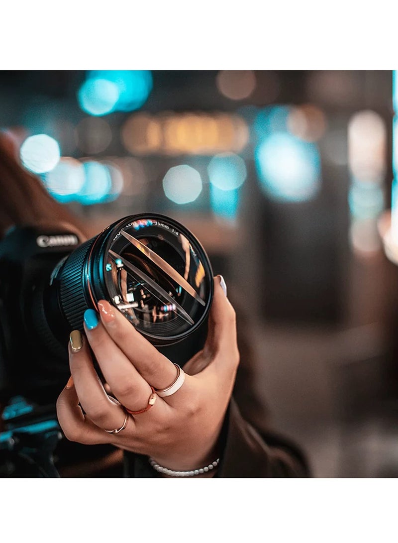 Camera Filter Accessories, 77mm Split Diopter Prism Camera Filter Double Glass Split Diopter Lens Filter Blur Zoom Center Filter for SLR Cameras Special Effect Filter - Image 2