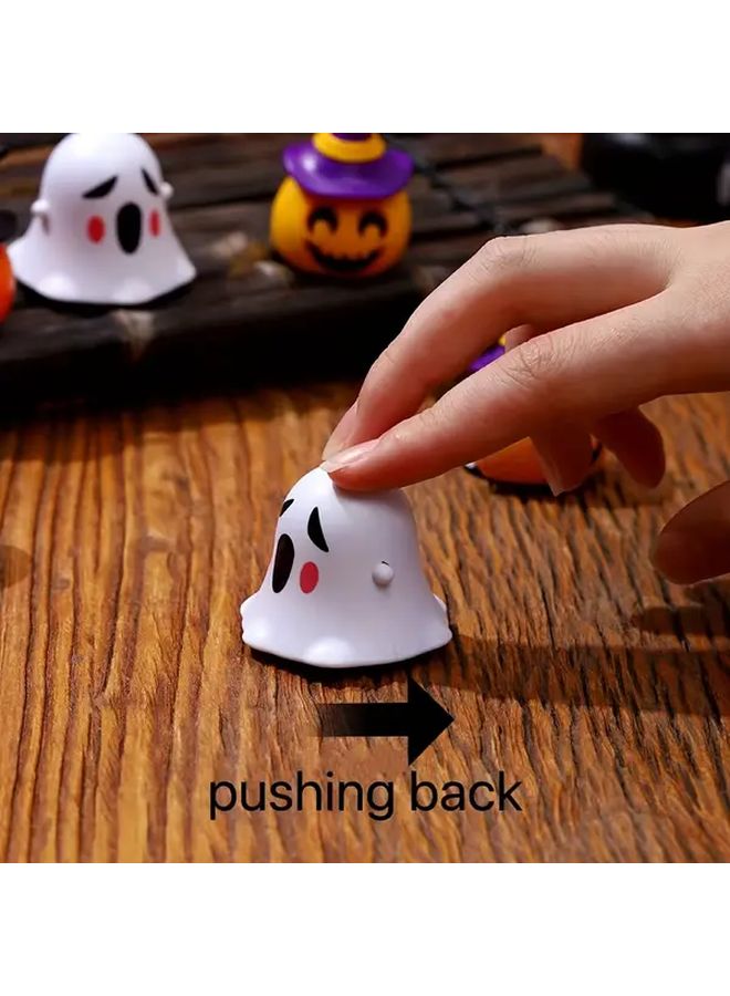 6 قطع ألعاب سيارات شاحنة يقطين شبح  ذات زنبرك، مركبات كرتونية ممتعة للأطفال - Image 5