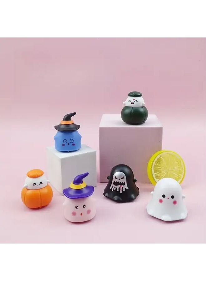 6 قطع ألعاب سيارات شاحنة يقطين شبح  ذات زنبرك، مركبات كرتونية ممتعة للأطفال - Image 4