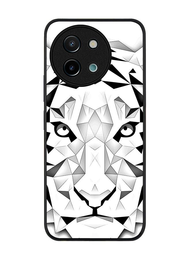Stylizedd Rugged Black edge case for Vivo Y38 / Vivo Y58 / Vivo Y200i /Vivo T3x, Slim fit Soft Case Flexible Anti Drop TPU Gel Thin Cover - Poly Tiger - Image 1