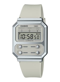 Unisex Watch Vintage Digital Clear Dial Resin Band A100WEF-8ADF, Grey