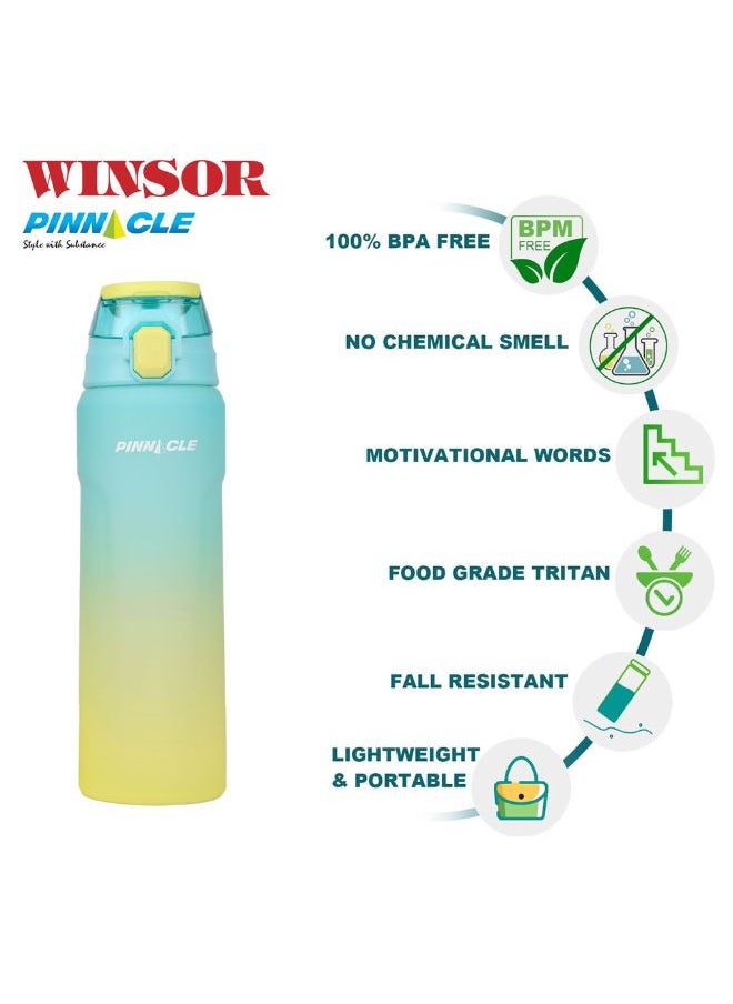Winsor Winsor Pinnacle Wave Hydration Bottle 1000 Ml  | Leak-Proof Water Bottle with Protein Shaker - Ideal for Gym, School, and Outdoor Sports - Blue  - Image 2