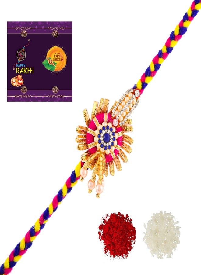 AR Eyewar Dora Thread Flower Rakhi Set For Sister (R21AR1002)