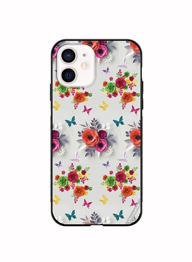VR CREATIVE Protective Case Cover For Apple iPhone 12 Flower Design Multicolour - Image 1