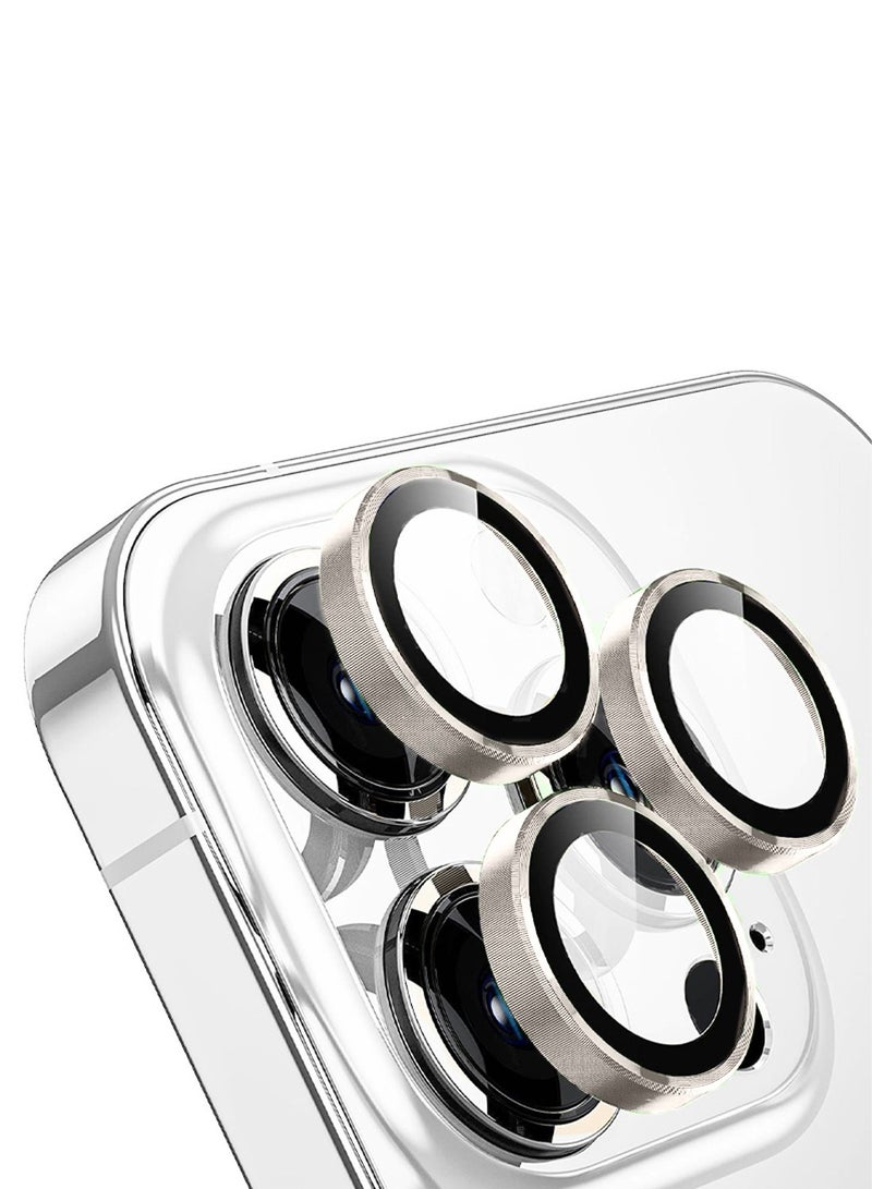 CHAPPELINE Apple iPhone 16 Pro / iPhone 16 Pro Max 2024 CHAPPELINE Premium Alloy Ring Camera Lens Tempered Glass Protector Shield (MLHICR) - Clear/Titanium Grey - Image 5
