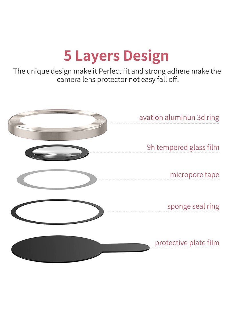 CHAPPELINE Apple iPhone 16 Pro / iPhone 16 Pro Max 2024 CHAPPELINE Premium Alloy Ring Camera Lens Tempered Glass Protector Shield (MLHICR) - Clear/Titanium Grey - Image 3