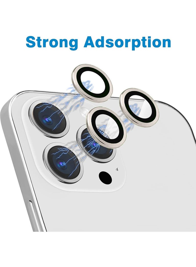 CHAPPELINE Apple iPhone 16 Pro / iPhone 16 Pro Max 2024 CHAPPELINE Premium Alloy Ring Camera Lens Tempered Glass Protector Shield (MLHICR) - Clear/Titanium Grey - Image 4