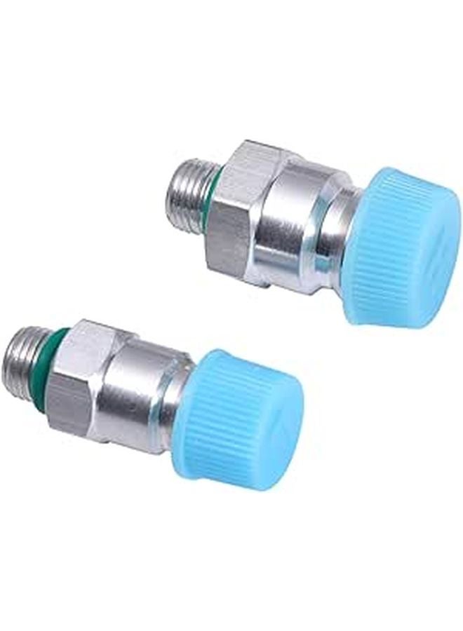 Universal Car AC Quick Coupler Set High Low Pressure Charging Valve Core Lid Gasket - Image 1