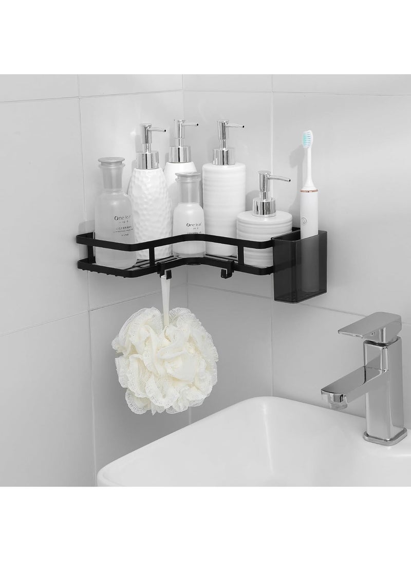 Hihonor Corner Shower Caddy, 2 Pack Rustproof Corner Organizer Shelves, No Drilling Stainless Steel Shower Organizer for Bathroom, Bathtub, Shower Pan, Bath Accessories Shower Caddies (White) - Image 2