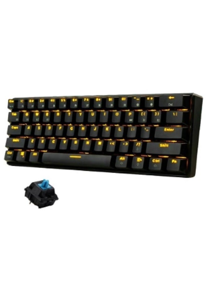 dida-cosmos - 61-Key White Backlight Bluetooth/2.4G Wireless/USB Wired Three Modes Tablet Computer Mobile Office Gaming Keyboard - Image 1