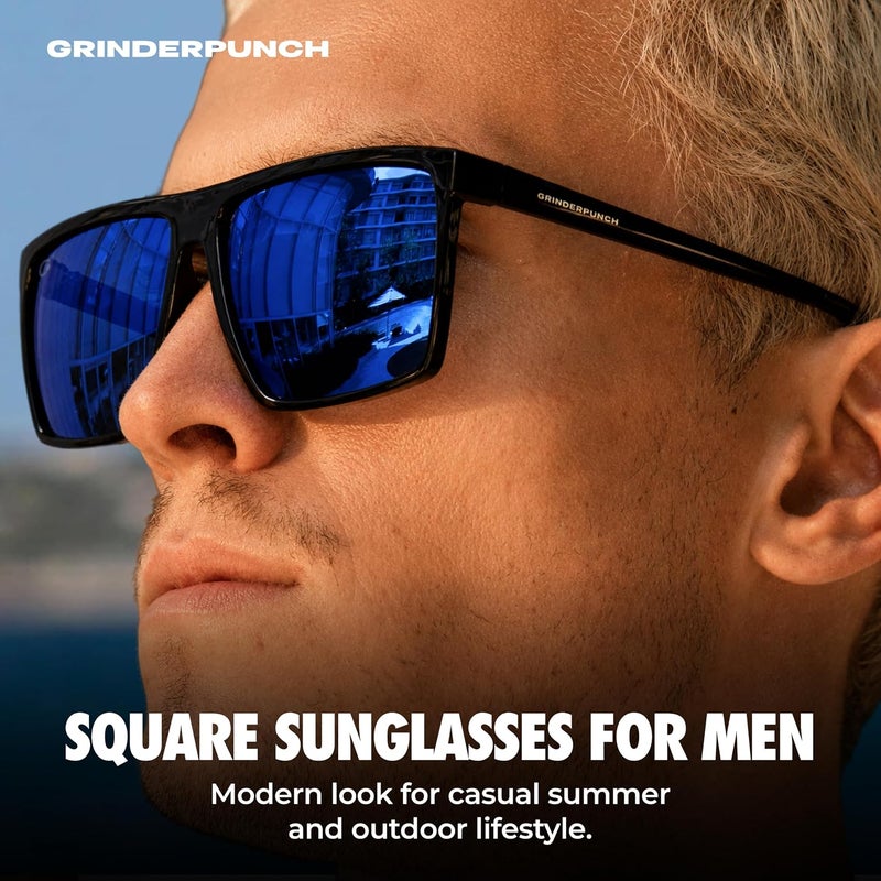 grinderPUNCH نظارات شمسية مستطيلة للرجال والنساء، حماية UV400، مستقطبة، نظارات شمسية خفيفة الوزن للقيادة - Image 2