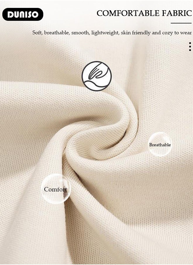 DUNISO Women's Pajama Set,Long Sleeve Top with pants 2 Piece Casual Outfits Set,Long Sleeve Button Down Shirt Wide Leg Pants Sleepwear Loungewear Cotton Ladies Soft Pjs Lounge Set  - Image 5