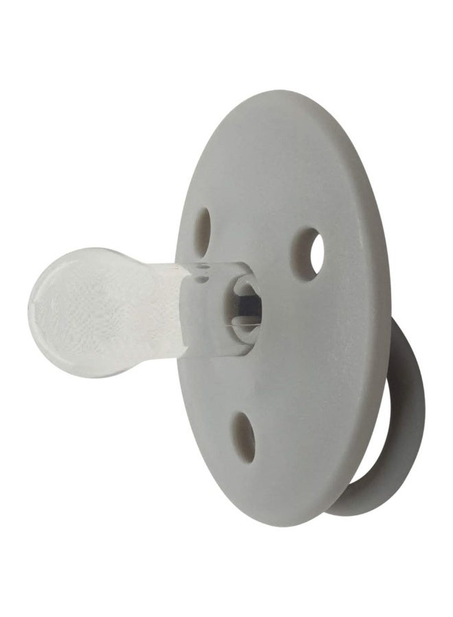 Mininor Pack Of 2 Baby Round Silicone Pacifier, 0 Months +, Grey Seal - Image 1