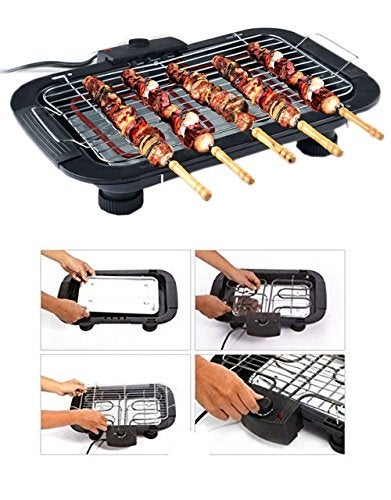 ORBIT Orbit Electric Barbeque Grill 2000w Tandoori Chicken Maker Veg Grill Model 7001 with 5 Skewers Black 1 Year Warranty  - Image 5