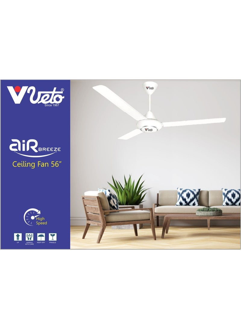 Veto مروحة سقف فيتو 56 بوصة فائقة السرعة 70 وات مضادة للغبار بثلاث شفرات - Image 2