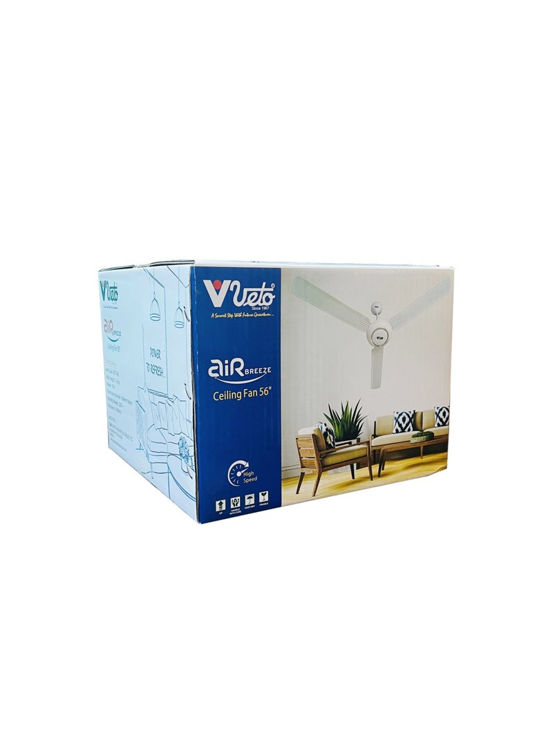 Veto مروحة سقف فيتو 56 بوصة فائقة السرعة 70 وات مضادة للغبار بثلاث شفرات - Image 3