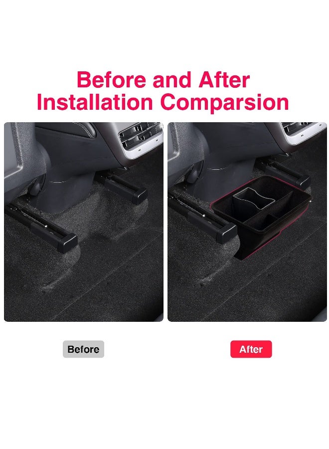 Storage Box Under Rear Seat Compatible with Tesla Model Y Interior Accessories Second Row Center Console Storage Box, Space Saving, Clean and Neat Suitable for Tesla Model Y 2022/2021/ 2020 - Image 2