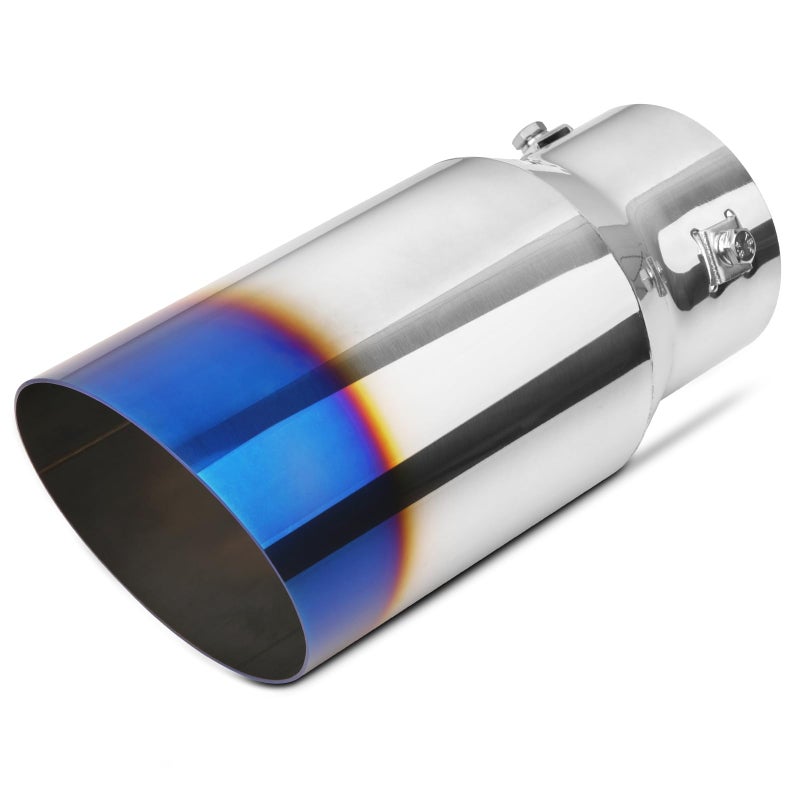1525 Inlet Adjustable Exhaust Tip 4 Outlet 9 Overall Length Blue Burnt Stainless Steel Tail Pipe BoltOn fit for 15 175 20 225 25 OD Tailpipe