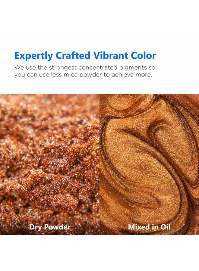 Rolio Premium Mica Powder - Copper (50G / 1.76oz) - 1 Jar of Copper Pigment Powder for Epoxy Resin, Dye, Soap Making, Nail Polish, Paint, Candle Making, Bath Bombs, Slime - Image 2