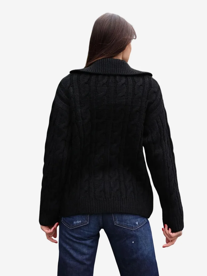 BIG DART BDART Textured Knitwear Cardigan with Shirt Collar