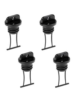 Generic 4 Pieces Black Plastic Hull Drain Plug Kit Kayak Canoe Boat Drain Holes Plugs Replacement Accessories  - Image 1