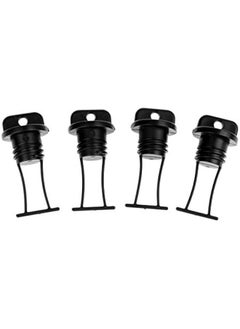Generic 4 Pieces Black Plastic Hull Drain Plug Kit Kayak Canoe Boat Drain Holes Plugs Replacement Accessories  - Image 2