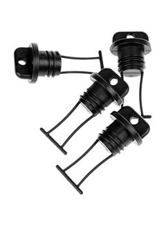 Generic 4 Pieces Black Plastic Hull Drain Plug Kit Kayak Canoe Boat Drain Holes Plugs Replacement Accessories  - Image 3
