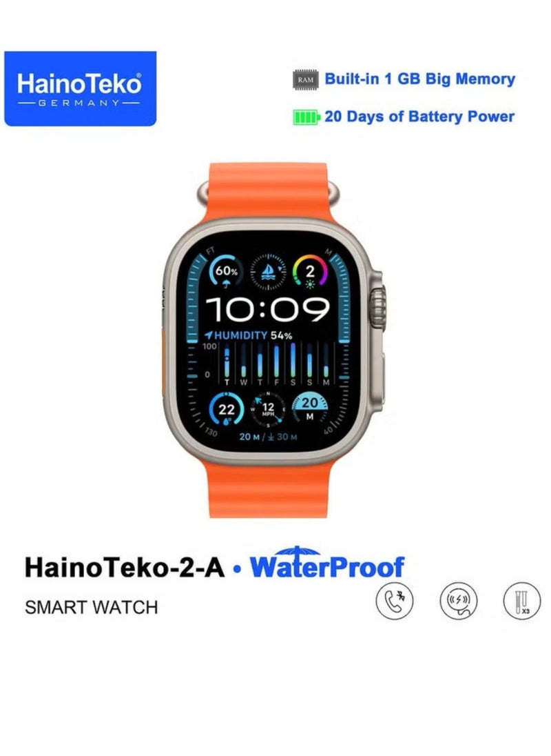 Haino Teko 2 A Smartwatch With Waterproof Full Screen AMOLED Display 20 Days Battery Life and 3 Pair Straps Designed For Ladies and Gents Silver