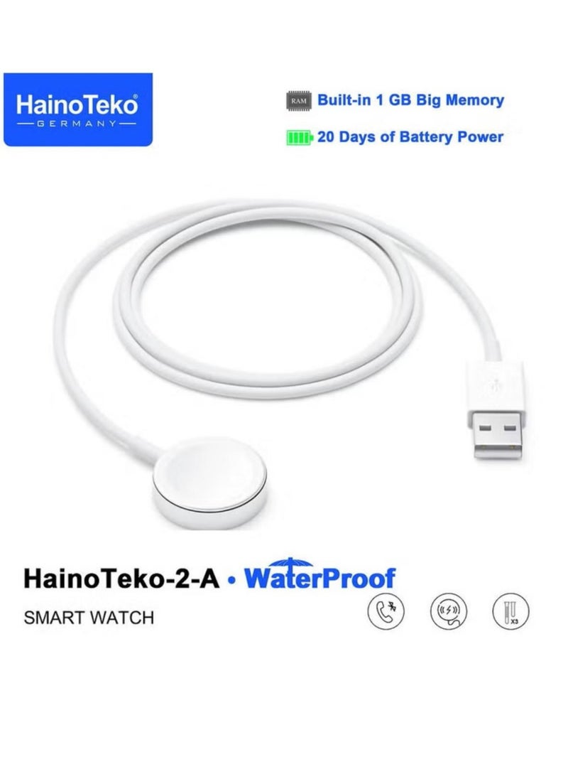 Haino Teko 2 A Smartwatch With Waterproof Full Screen AMOLED Display 20 Days Battery Life and 3 Pair Straps Designed For Ladies and Gents Silver