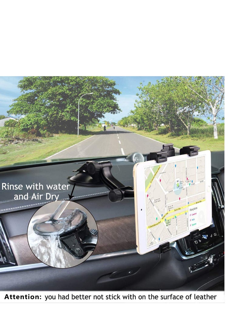 Car Tablet Mount Holder, Dash Tablet Holder for Car Windshield Dashboard Universal 360 Degree Rotation for iPad Mini, Phone Size 7, 8, 9.7, 10.5 inch TPU Suction Cup Viscosity Mount - Image 5