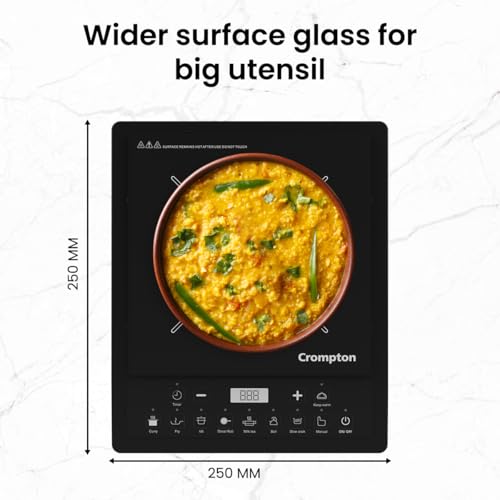 Crompton Instaserve 1600 W Induction Cooktop | 7 One touch Indian Menus | Overvoltage Shield Protection | 1 Year Warranty - Image 5