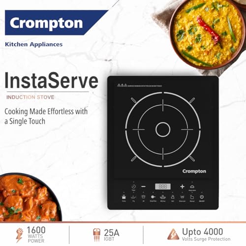Crompton Instaserve 1600 W Induction Cooktop | 7 One touch Indian Menus | Overvoltage Shield Protection | 1 Year Warranty - Image 2