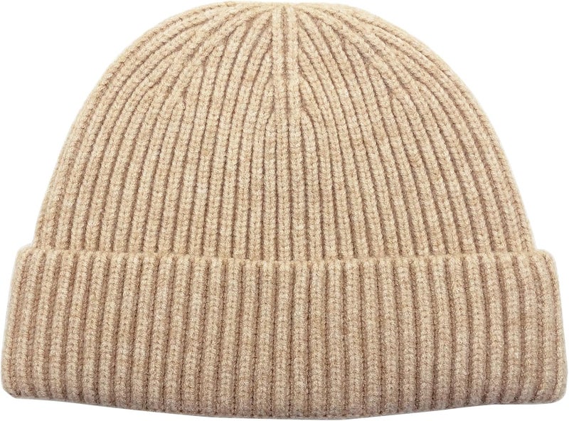 Roybens Swag Wool Knit Cuff Short Fisherman Beanie for Men Women, Winter Warm Hats - Image 1