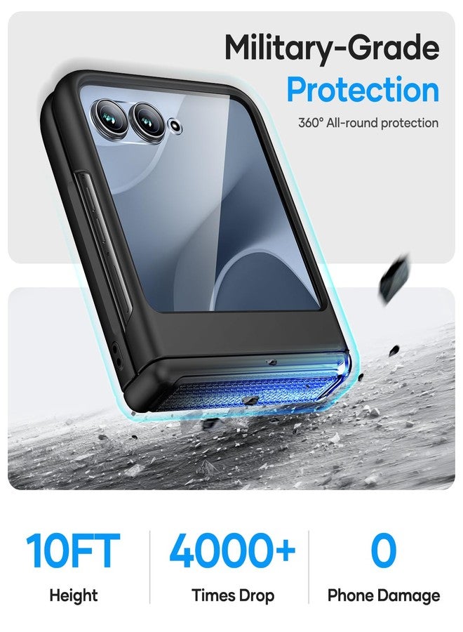 Vihibii جراب Vihibii لهاتف Motorola Razr 2025 مع حماية للمفصلات وواقي شاشة خارجي، تصميم أنيق ونحيف، ملمس مانع للانزلاق، متين ومقاوم للصدمات، غطاء حماية كامل للهاتف Moto Razr 5G 2025، أسود - Image 5