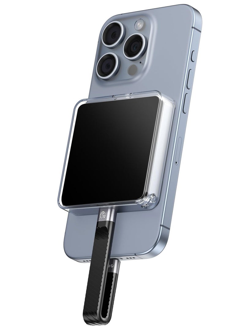 Magnetic M.2 NVMe 2230 SSD Enclosure, Compatible with Magsafe for iPhone 15 Pro Max ProRes, 10Gbps USB C 3.2 Gen2 Type-C to NVMe Reader with Protective Case, Lanyard - AP30 (Black) - Image 2