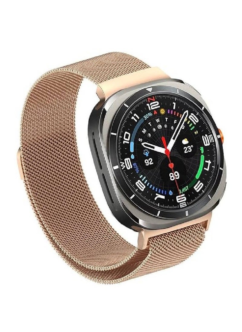 Compatible for Samsung Galaxy Watch Ultra Band 47mm, Metal Mesh Milanese Loop Adjustable Strap Replacement for Samsung Galaxy Watch 7 Ultra 47 mm, Rose Gold - Image 1