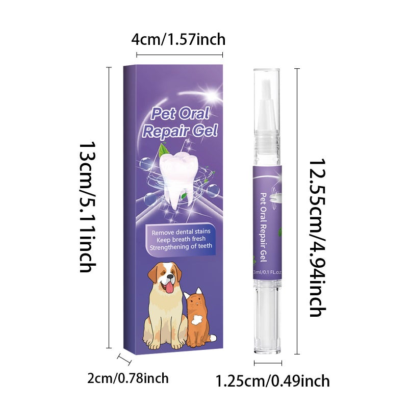 2PCS removes oral gas and odor tartar pet repair gel, cat and dog fresh and bright teeth cleaning and care pen - Image 5