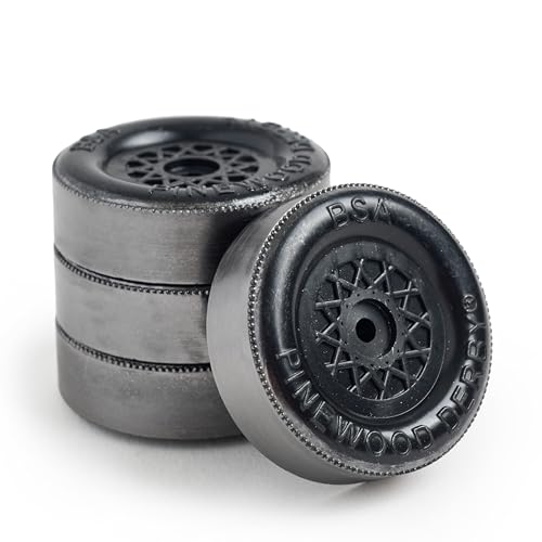Pinewood Pro Official Derby Ultra-Lite Graphite Coated Wheels | Reduced hub friction and track friction | Precision tuning for optimal performance | Exclusive multi-step graphite coating treatment - Image 1