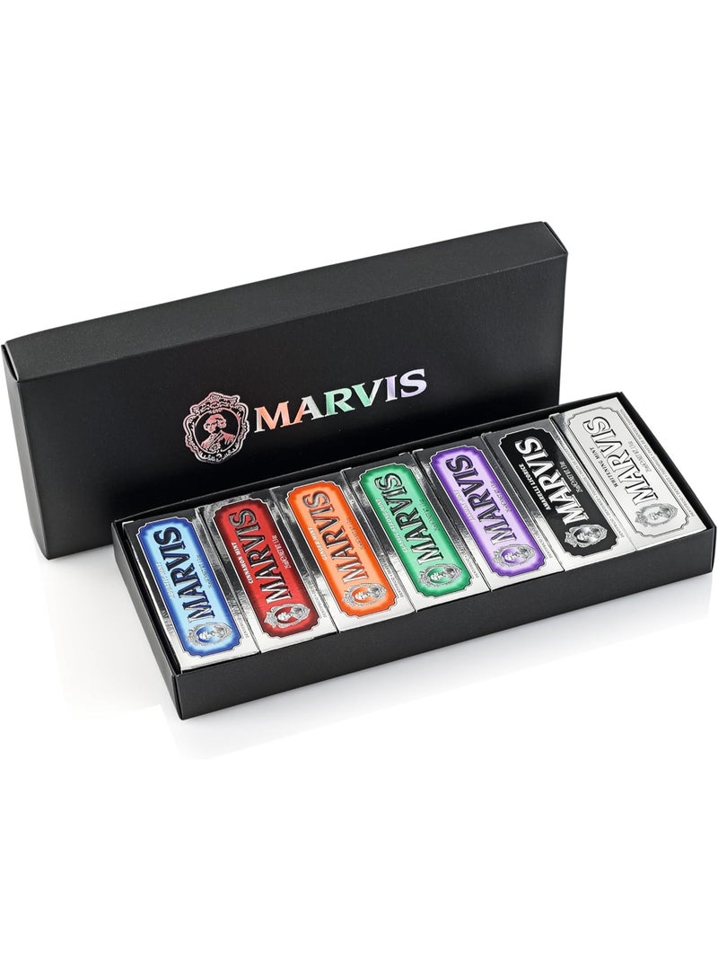 Marvis | Mini Flavored Toothpaste Set (7 x 25 ml) - Travel toothpaste set for long-lasting freshness - 7 mini toothpastes - Image 1