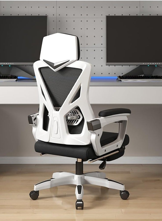 JCB CHIC Working Office Chair Ergonomic Mobile Office Chair High Back Mesh Adjustable Headrest Silla De Oficinas Portable Furniture(z1 white) - Image 1