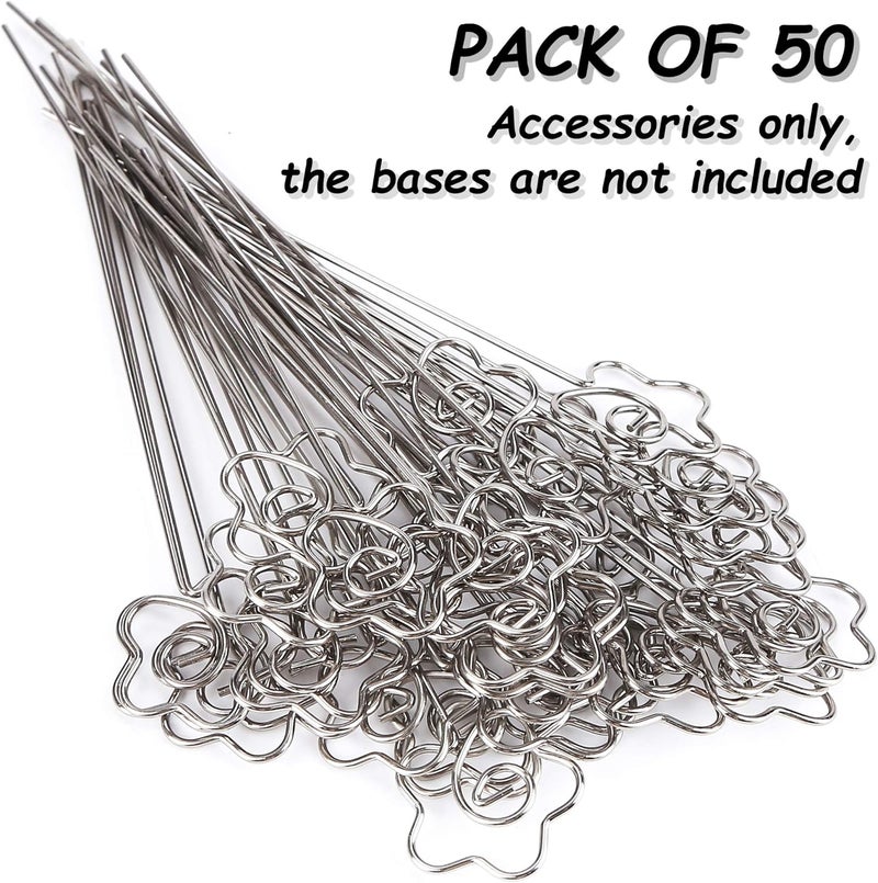 H&W 50pcs Flower Ring Loop Round Shape DIY Craft Wire Clip Table Card Holders Note Photo Picture Memo Holder Metal Clamp for Party Birthday Office DIY Cake Topper(WE5-D3) - Image 4