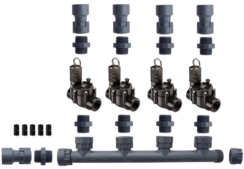 Rain Bird 100DV Dura Manifold Valve Kit No Flow Control Slip 100DV 4 Zone