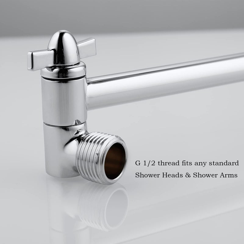 Pichrain Shower Head Extension Arm Anti-Leak Solid Brass Adjustable Shower Arm Extender For Rain & Handheld Shower Head Shower Arm With G1/2 Universal Connector (5 Inch Chrome) - Image 5