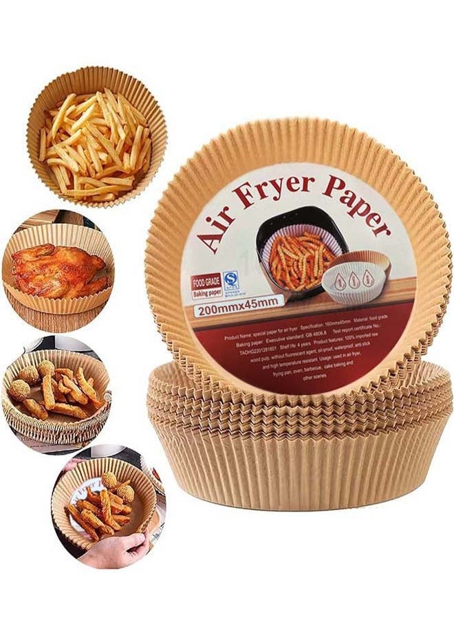 A TO Z 50pcs Air Fryer Disposable Non-Stick Parchment Paper Liners,Round Food Grade Baking for Air Fryer Use|Oil & Waterproof|200mmX45mm  - Image 1