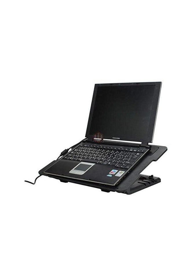 Generic USB Cooling Pad for MacBook Laptop with LED Light and Cooling Fan Holder Black (AWD)  - Image 1