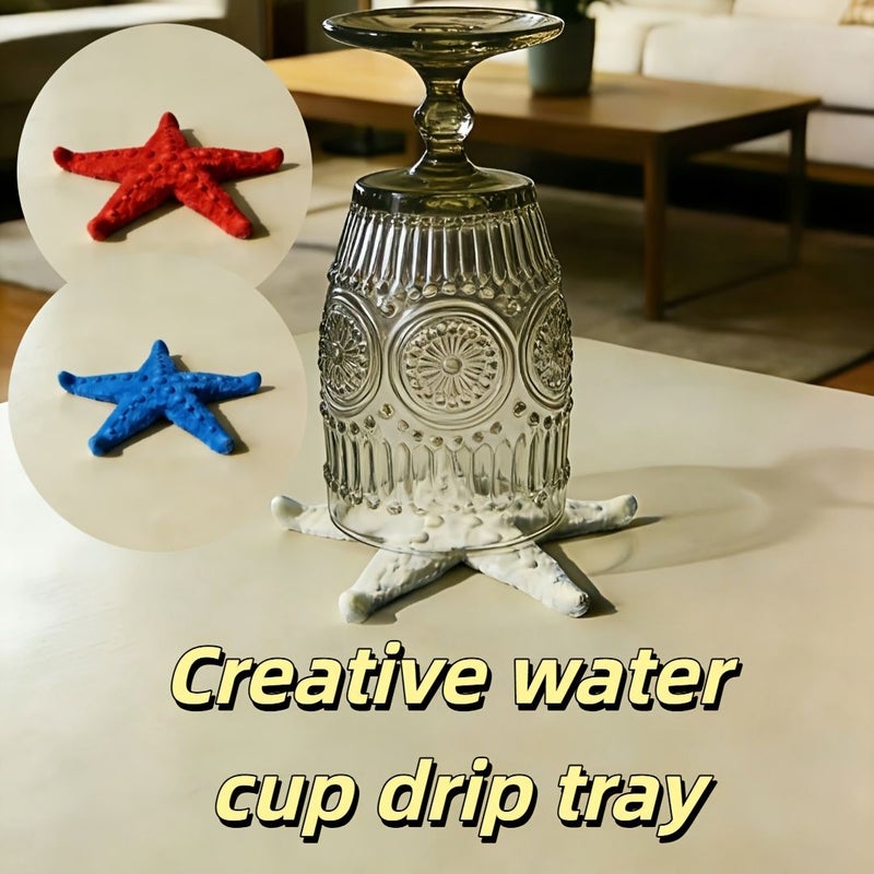 Golden White Starfish Cup Drying Rack quick dry plastic drain countertop holder - Image 5