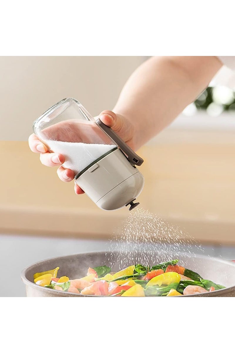 كيمايا موزع ملح زجاجي ذكي، بضغطة واحدة للتحكم في التوابل 0.5 جم، أداة مطبخ سهلة الاستخدام (180 مل) - Image 1
