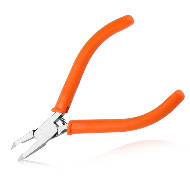 LEONTOOL Small Flush Cut Diagonal Cutters 38 Degree Angled Tip Diagonal Cutting Pliers 45Inch Spring Loaded Precision Side Cutter Diagonal Wire Cutter for Electronics Jewelry Making Model Craft