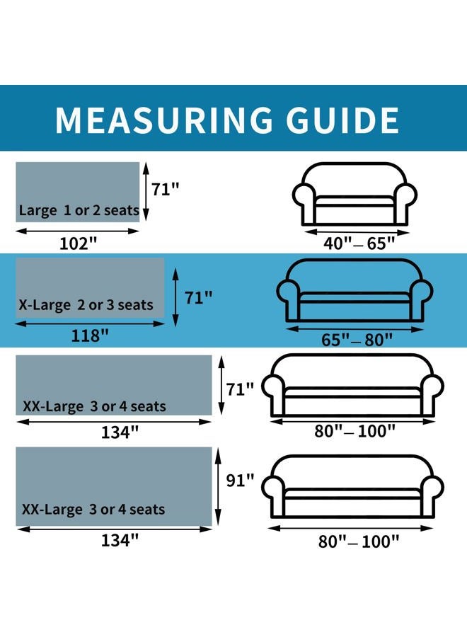 HAOMAIJIA Non Slip Couch Cover Sofa Covers for 2 Cushion Couch Washable sectional Couch Covers for Dogs pet Furniture Protector Couch Cover Blanket for Living Room (Grey, 71"x118") - Image 4