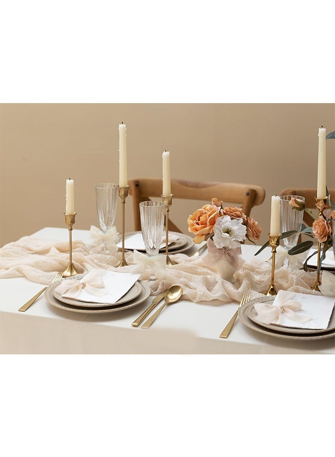 واي جيه 3 لفات اليدوية هامش الشيفون الحرير الشريط 1 1/2 بوصة × 7 ياردة عارية & الأبيض مجموعة لدعوات الزفاف باقات الزفاف تغليف الهدايا عطلة ديكور 4 سم * 5 م - Image 5